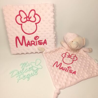 Manta y DouDou personalizados modelo silueta Minnie