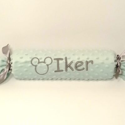 Cojín antivuelco tela de topitos Mickey personalizable