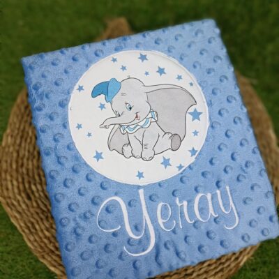 Manta personalizada Dumbo azul