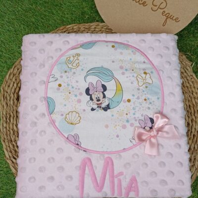 Manta personalizada con dibujo de Minnie Mouse