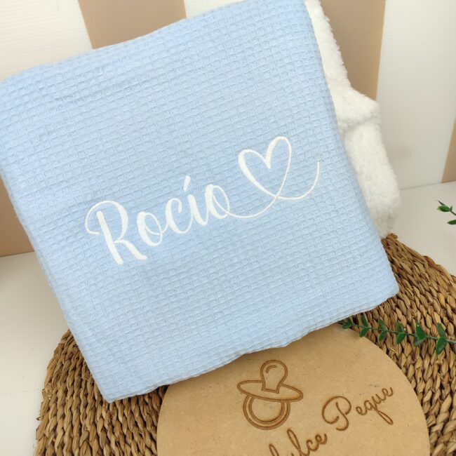 Manta borrego wafle PERSONALIZADA