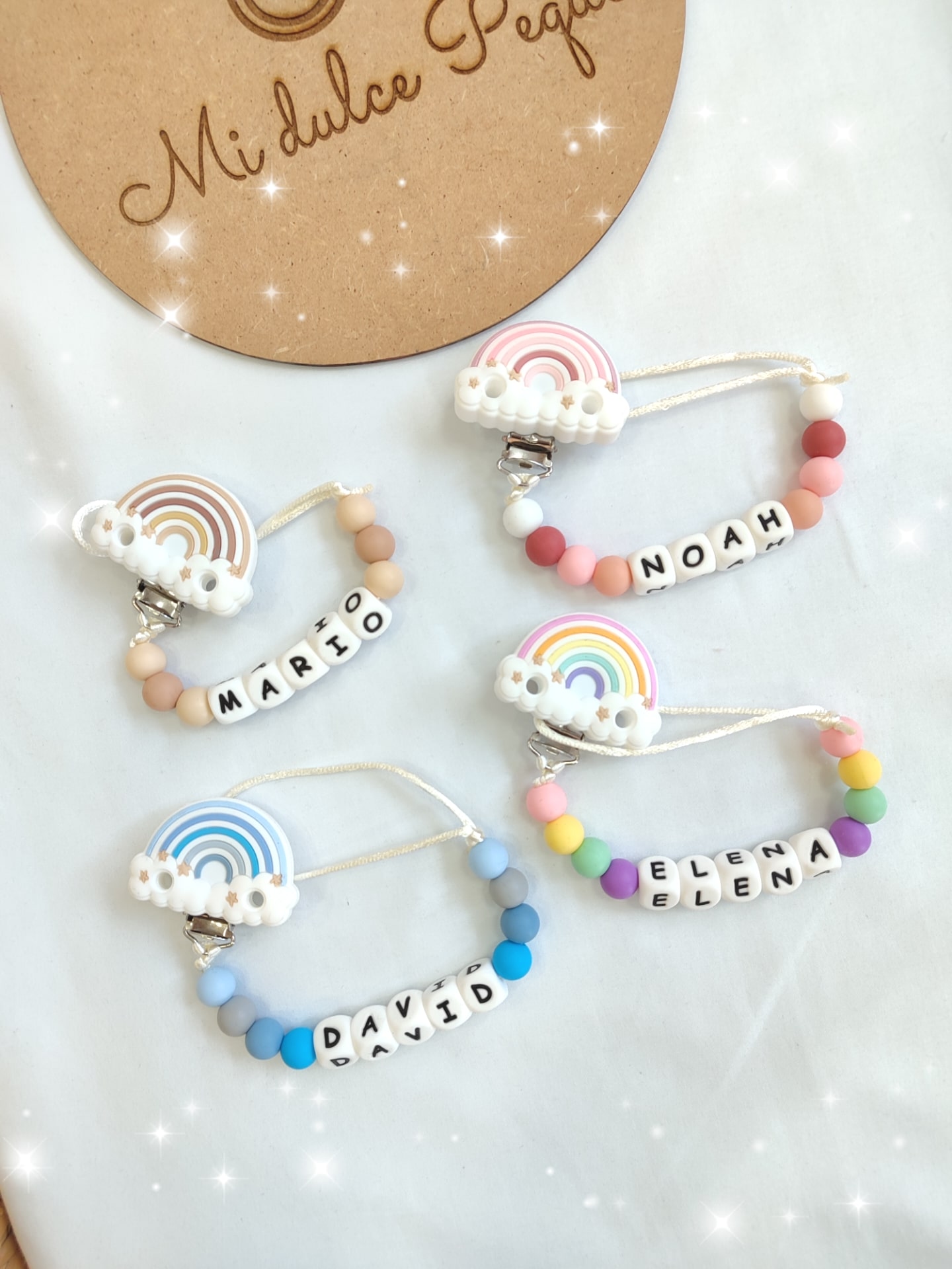 Chupeteros Silicona Arco Iris