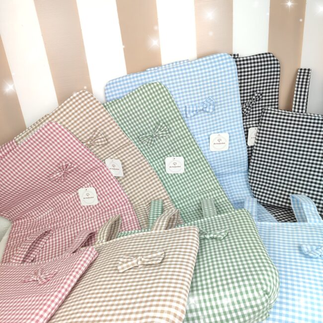 Pack Funda de silla+Talega Modelo Vichy Alba