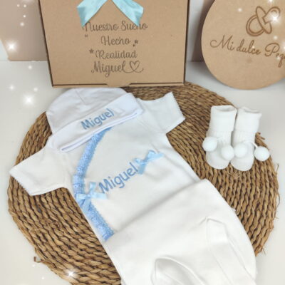 Pack Primera Puesta Modelo Lazito Ranita +Cajita Personalizada