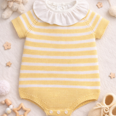Pelele Rayitas Amarillo/Blanca