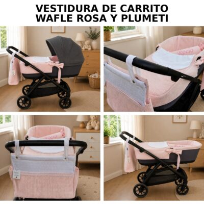 Pack Vestidura Wafle y Plumeti Rosa