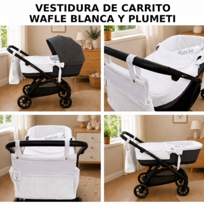 Pack Vestidura Wafle y Plumeti Blanco