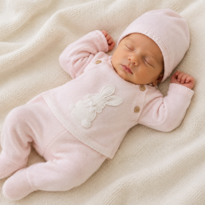Conjunto de hilo Conejito rosa