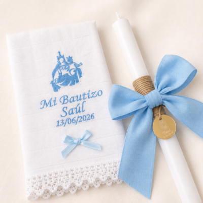 Vela Bautizo + Gasa Virgen del Carmen